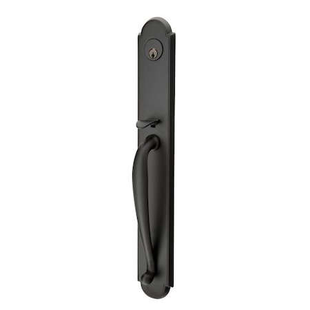 Emtek Flat Black Handleset, 4314LUUS19RH 4314LUUS19RH
